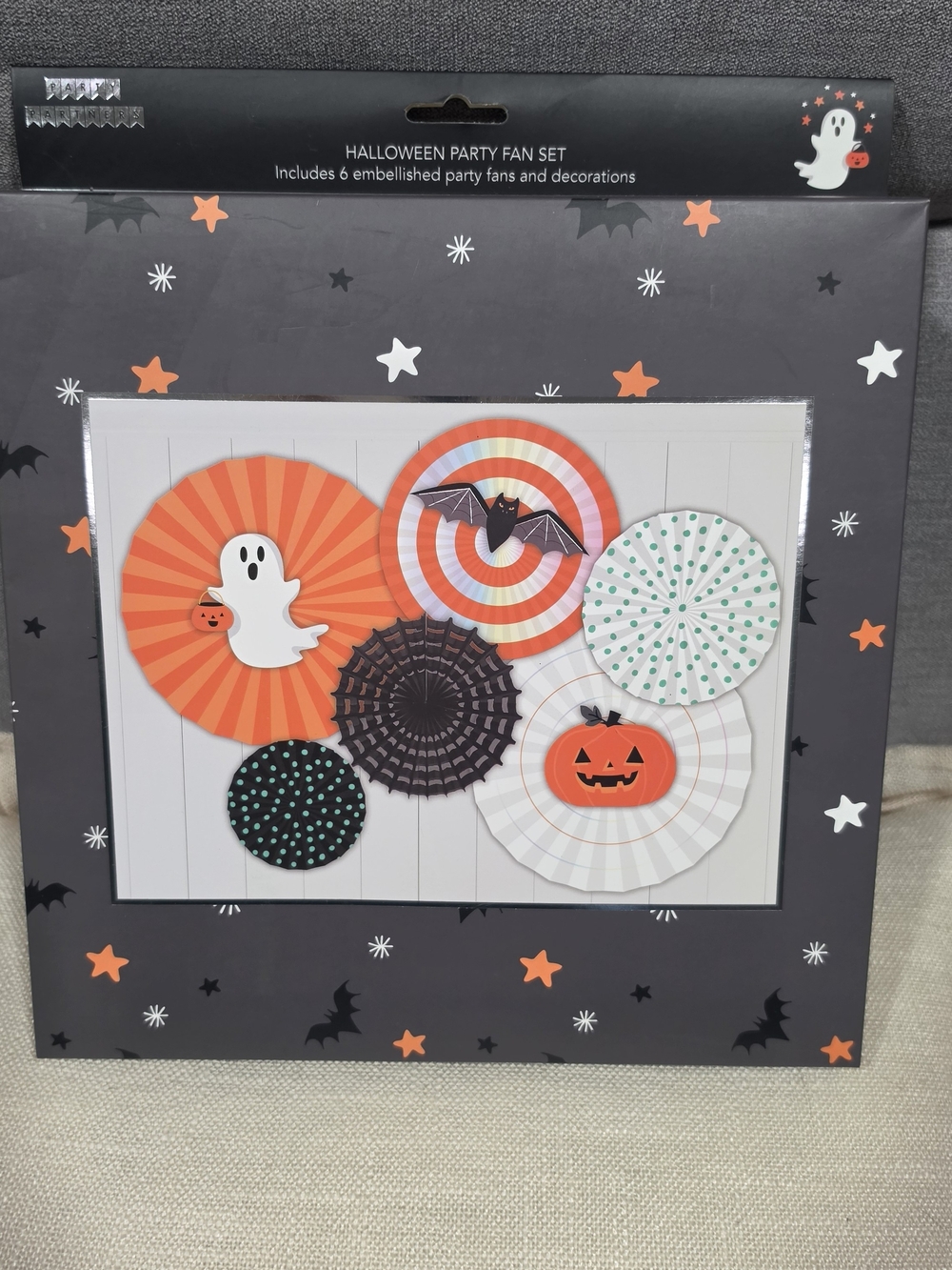 Halloween Party Fan Set - Orange, Black, White, Green
